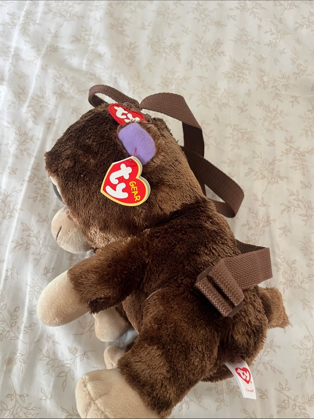 TY GEAR BEANIE BOOS COCONUT THE MONKEY PLUSH mini BACKPACK WITH ORIGINAL TAGS.
